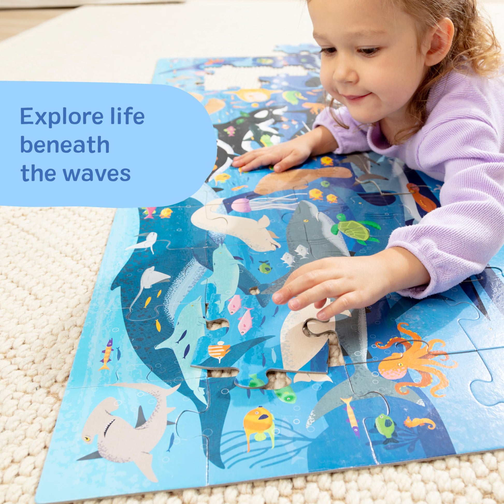 Melissa & Doug Beneath The Waves Search & Find Jumbo Floor Puzzle Toy