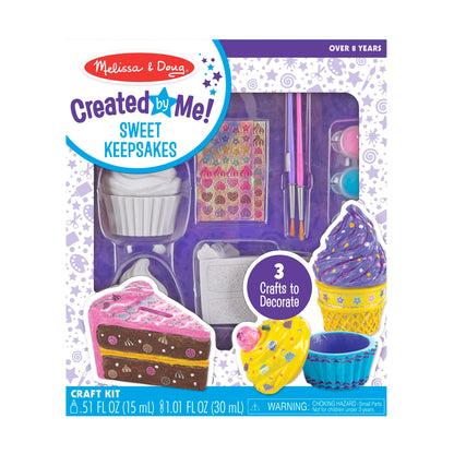 Melissa & Doug Sweet Keepsakes Craft Kit: 2 Decorate-Your-Own Treasure Boxes and a Cake Bank