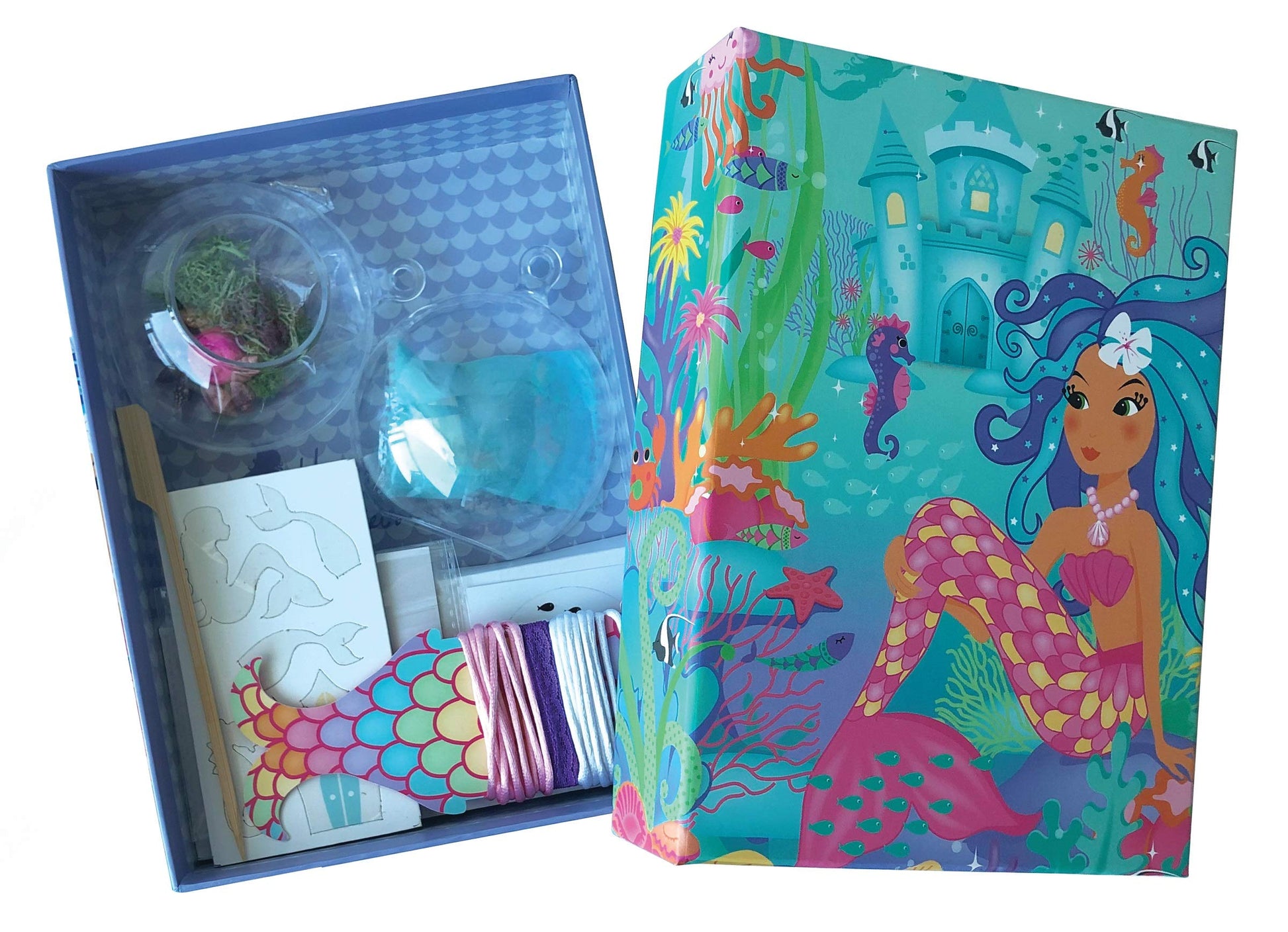 BOX CANDIY Totally Mermaids Hanging Mini Diorama Terrarium Kit to Make and Display