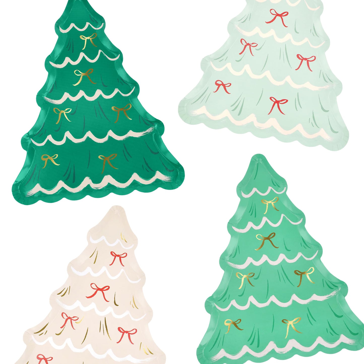 Meri Meri Christmas Paper Plates (Pack of 8), Disposable Plates for Party, Festive Shaped Christmas Party Dishes