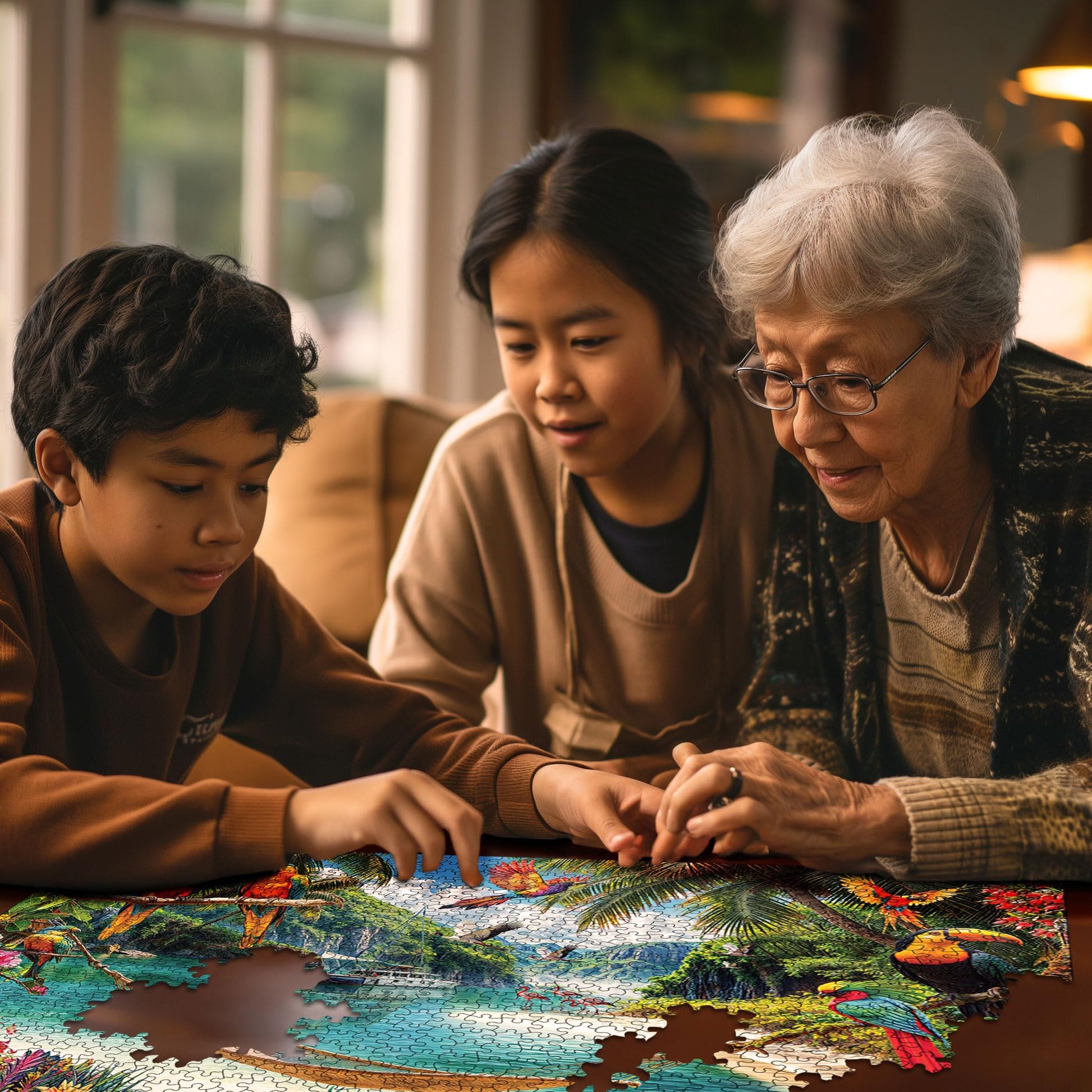 White Mountain 500 Piece Jigsaw Puzzle Spring Flower Bird Puzzles With Large Pieces Gift for Adults and Family 18"x24" - Paradise Cove