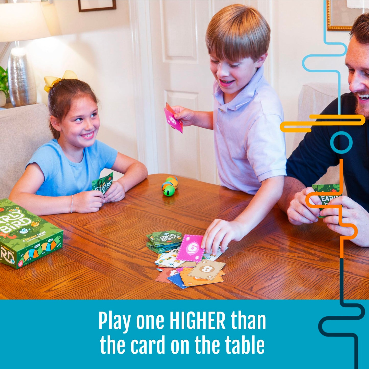 Hootenanny Games Early Bird for Family Game Night | Easy-to-Learn Speed Game with Out of Your Seat Challenges and Squishy Worm | 2-6 Players, Ages 7+