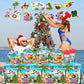 142pcs Summer Christmas Plates Tableware Set Summer Beach Hawaiian Santa Plates Napkins Cups for Summer Pool Mele kalikimaka Tropical Christmas Luau