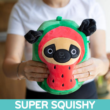 Squishmallows 8" Pug,Sloth & 10" Cherry 3-Squish Fruit Pack - Get ONE Jumbo & Two Small Official Jazwares Plush for Less - Collectible Soft Squishy