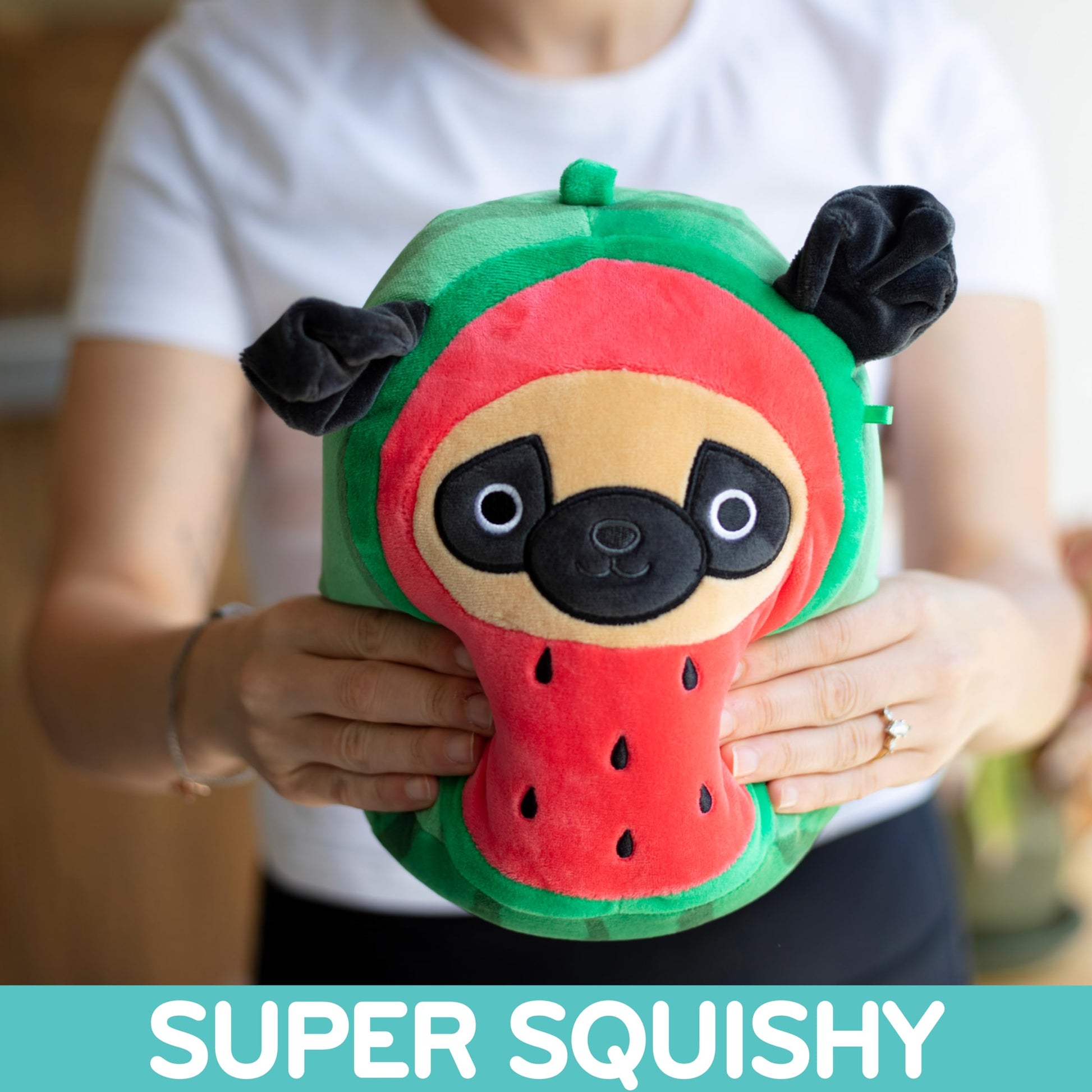 Squishmallows 8-Inch Prince The Watermelon Pug Plush - Official Jazwares Stuffed Animal Dog Toy Ultra Soft Squishy Fruit Puppy, Cute Collectible