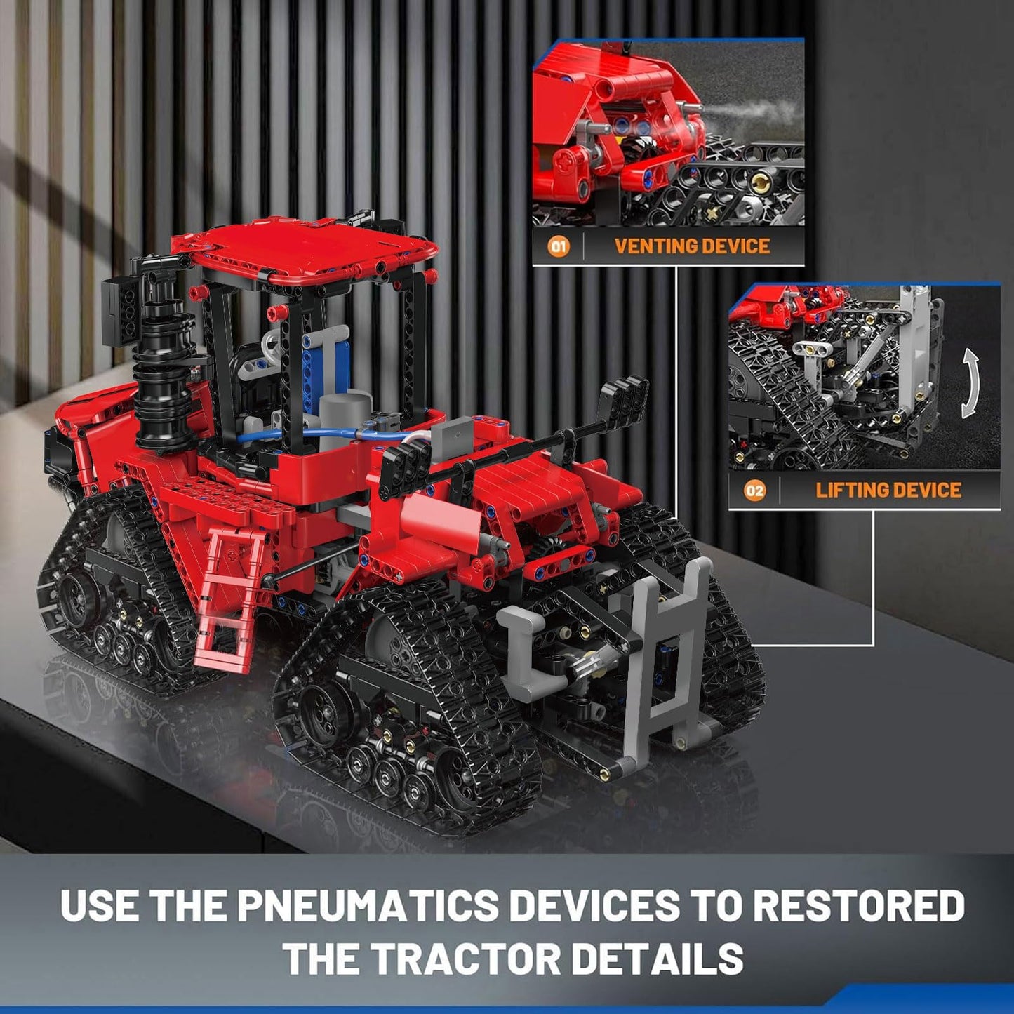 Mould King 18020 Tractor Building Set, Remote Control Crawler Tractors Toy with 4 Motors, Buildabe Farm Vehicle to Play, Construction Car Model