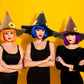 Haconba 3 Pack Halloween Scarecrow Hat Sunflower Felt Scarecrow Witch Hats for Halloween Cosplay Scarecrow Theme Party Costume Accessory, 3 Colors