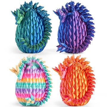 Rapean 8" 3D Printed Dragon Eggs, Easter Basket Stuffers for Kids and Teens, Articulated Dragon Toys for Children, Unique Easter Gifts for Boys