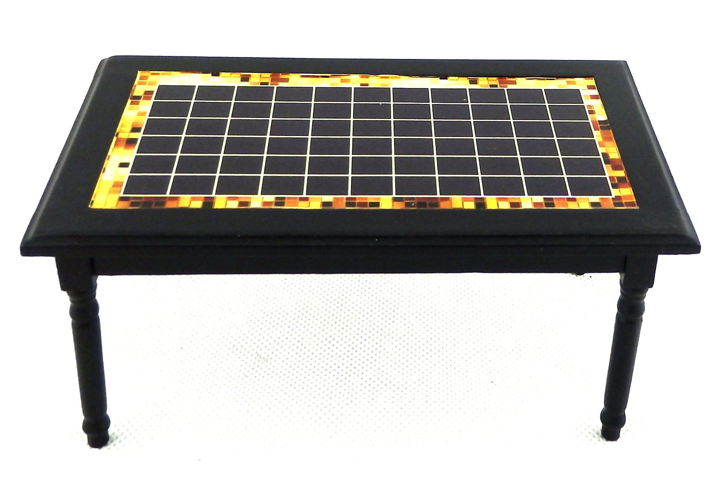 Melody Jane Dolls Houses Black Inlay Design Table Miniature Kitchen Dining Room Furniture