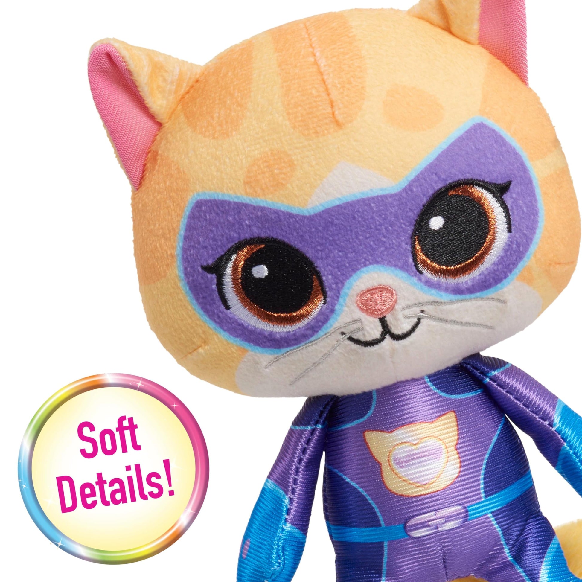 Disney Junior SuperKitties 7-inch Small Plush Stuffed Animal, Sparks, Kitten, Kids Toys for Ages 2 Up by Just Play