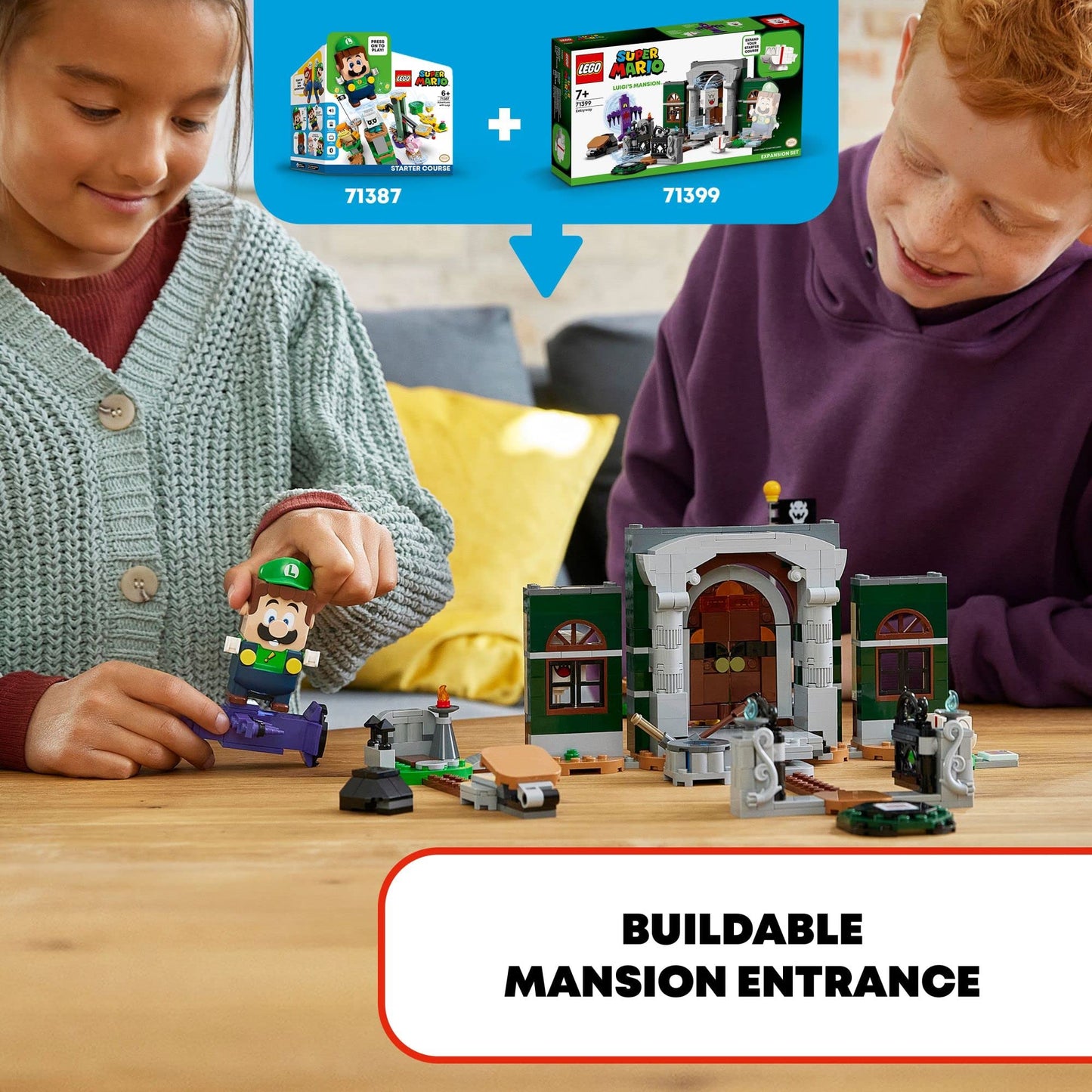 LEGO Super Mario Luigi’s Mansion Entryway Expansion Set 71399 Building Kit; Collectible Toy for Kids Aged 7 and up (504 Pieces)