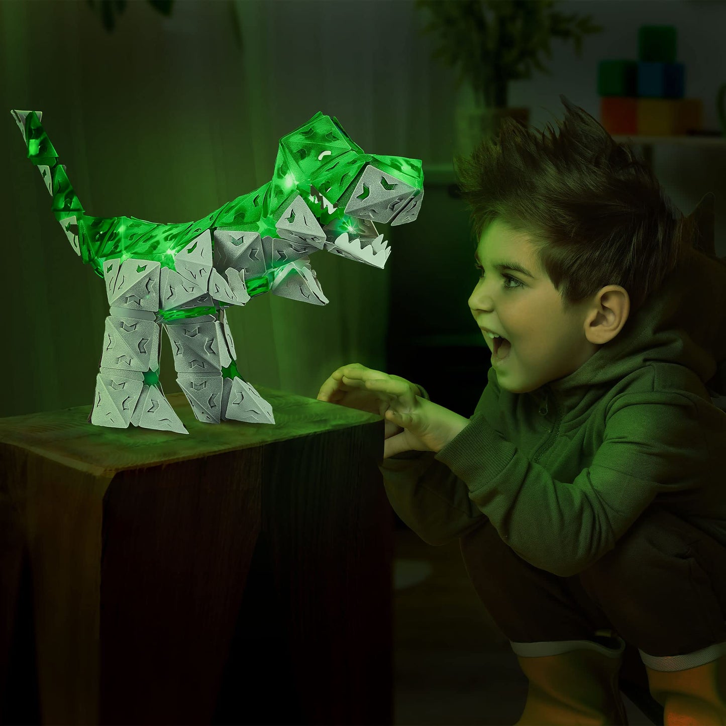 Thames & Kosmos Creatto Dino Planet Light-Up 3D Puzzle Kit | Includes Creatto Puzzle Pieces to Make Your Own Illuminated Craft Creations | DIY