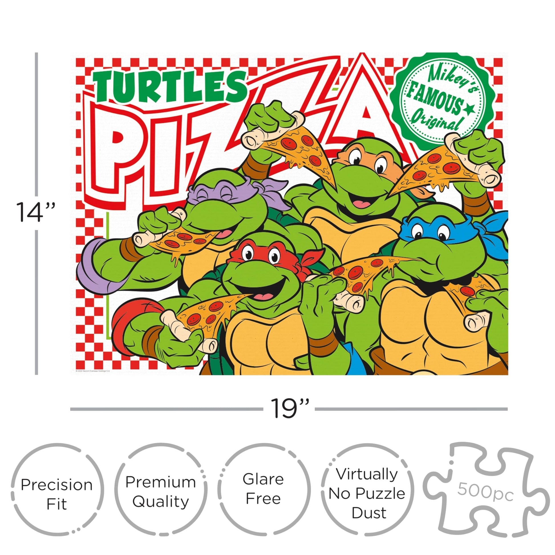 AQUARIUS TMNT Pizza 500 Piece Jigsaw Puzzle