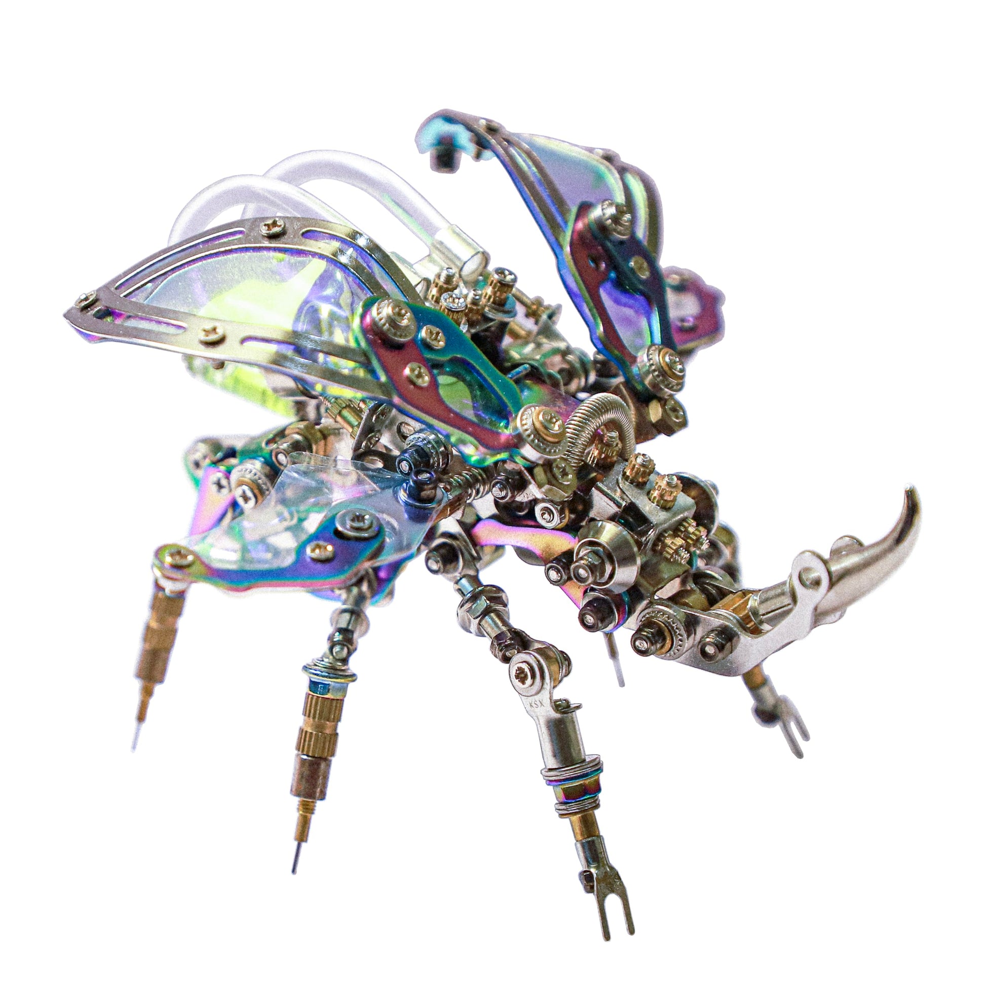 Mostarle Hercules Beetle 3D Metal Puzzle Kit for Adults, 418 PCS DIY Cyberpunk Mechanical Model with Fiber Optic Lights, Gradient Wings, Collectible
