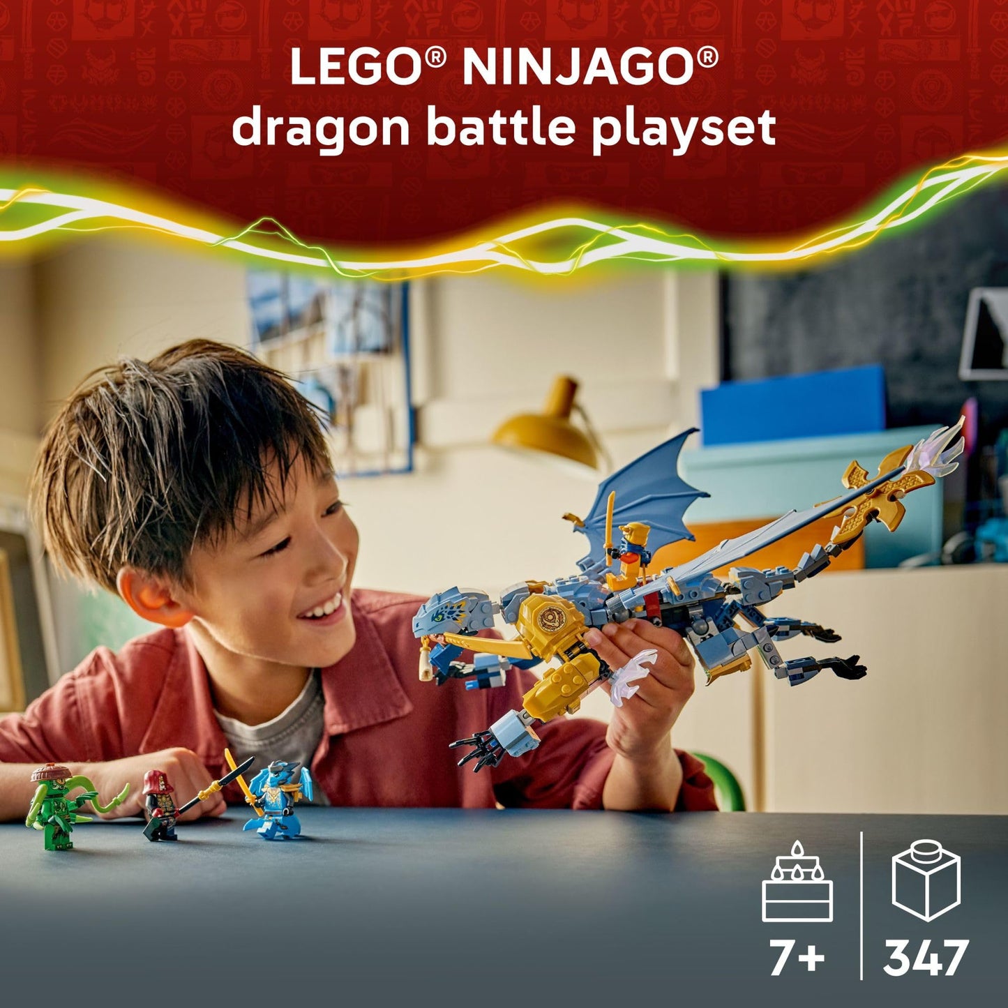 LEGO NINJAGO Ninja Dragon Riyu’s Battle Building Toy for Boys & Girls - Ninja Poseable Dragon Toy Playset for Kids, Ages 7+ - Includes 4 Minifigures