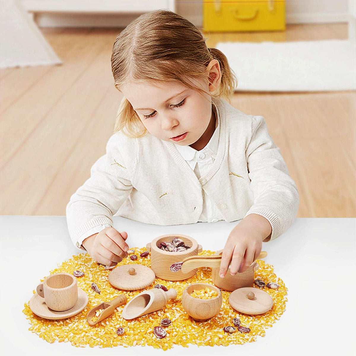 MONT PLEASANT Sensory Bin Toys for Toddlers - Montessori & Waldorf Pretend Play Dish & Tongs - Fine Motor Learning Toys for Sensory Table Activities