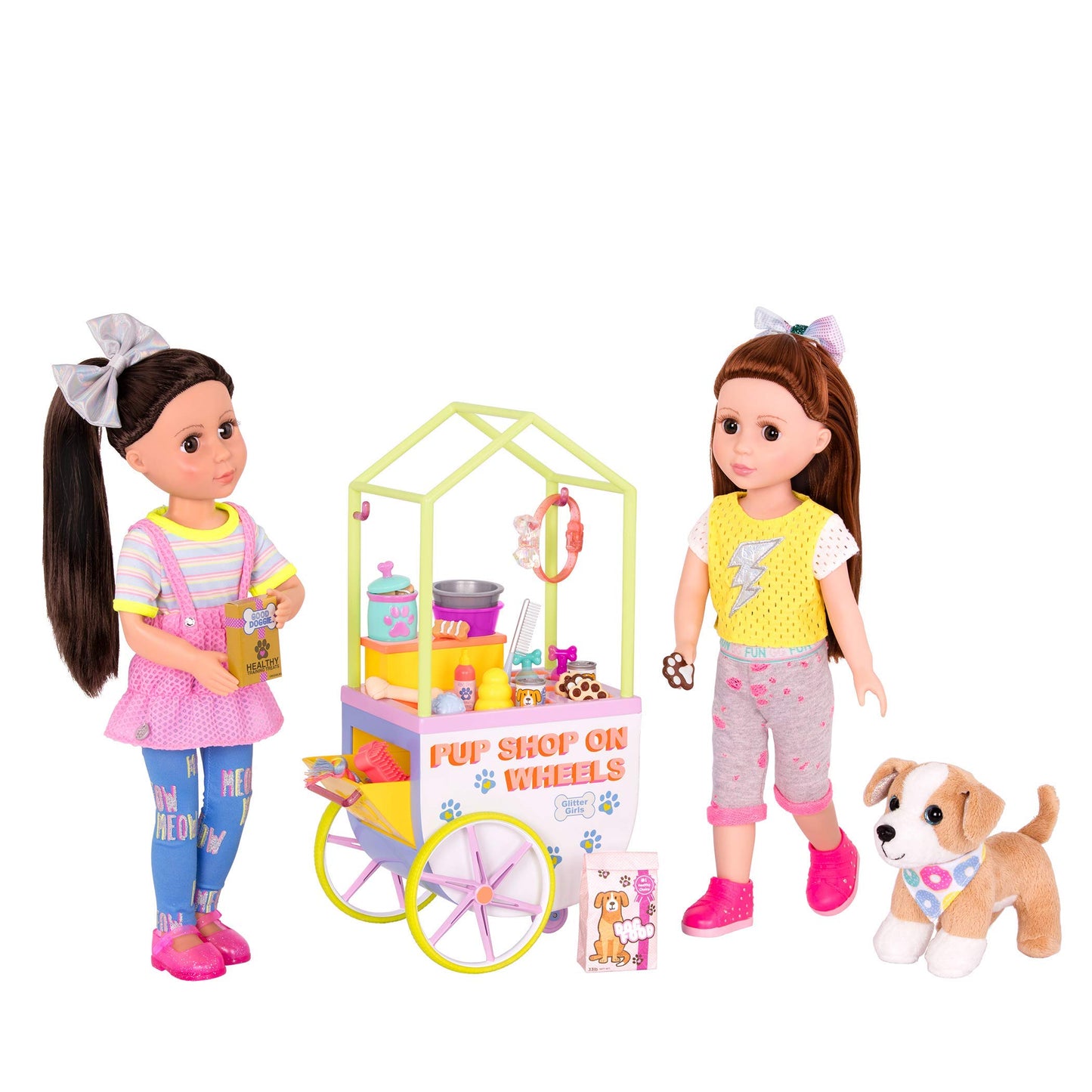 Glitter Girls Pop-Pup Pet Shop Cart on Wheels for 14-Inch Dolls, Deluxe