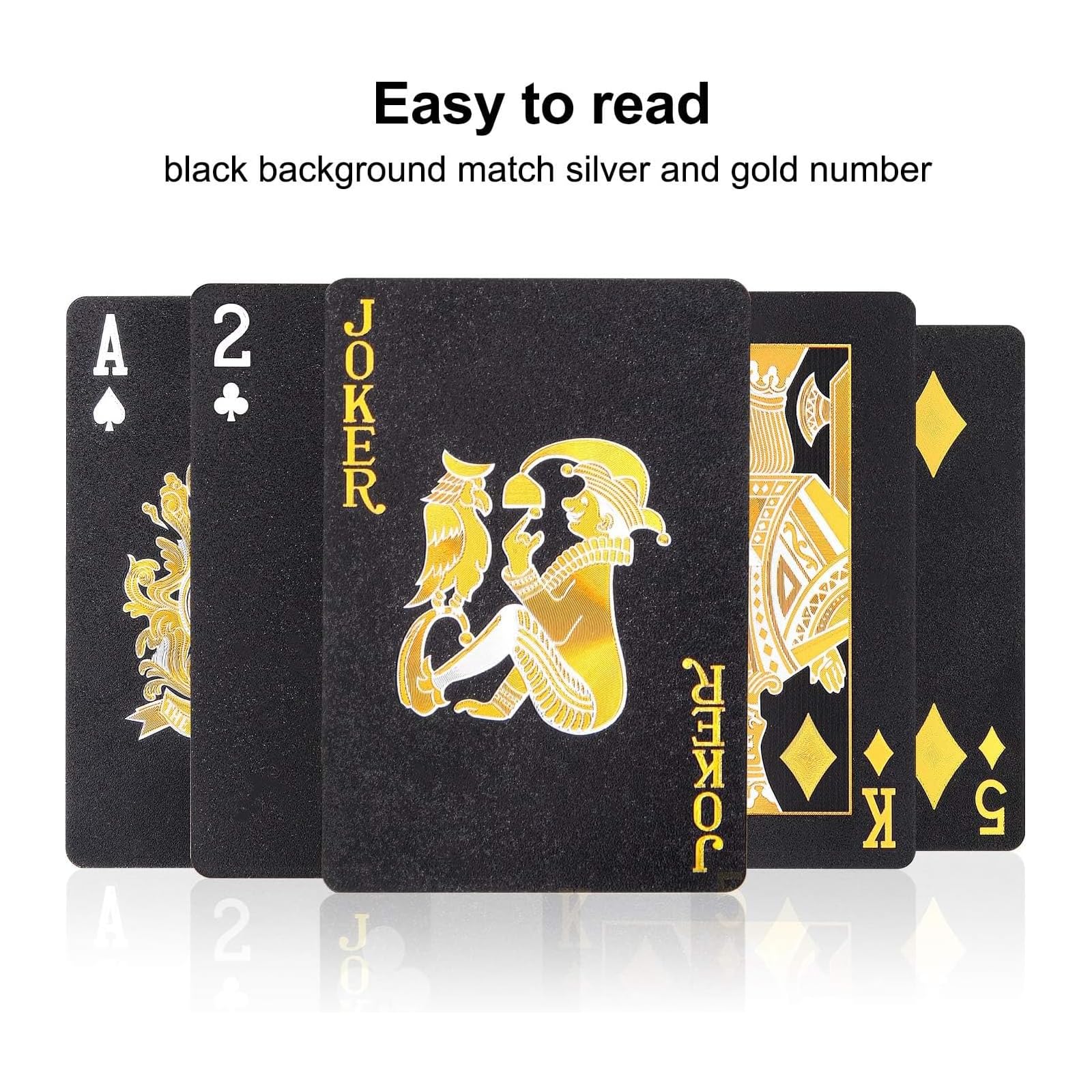 KEAIDUO Plastic Playing Cards - Waterproof & Durable Poker Deck for Adults, Smooth Magic Cards for Family Game Night, Pool Party, Travel, and Magic