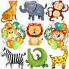 40 PCS Safari Jungle Animal Balloons Wild One Birthday Decorations Various Jungle Animal Balloons Monkey Elephant Zebra Leopard for Kids Safari Baby