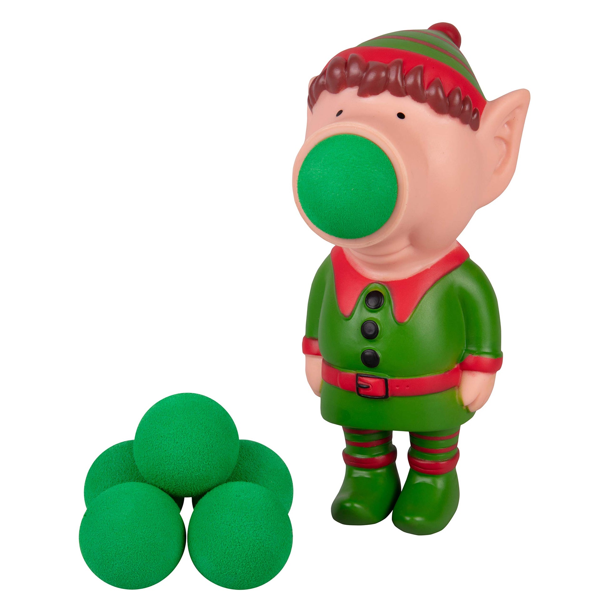 Hog Wild Christmas Elf Ball Popper Toy - Holiday Stocking Stuffer Includes 4 Soft Foam Balls - Squeeze to Pop Air Powered Balls Up to 20 Feet -