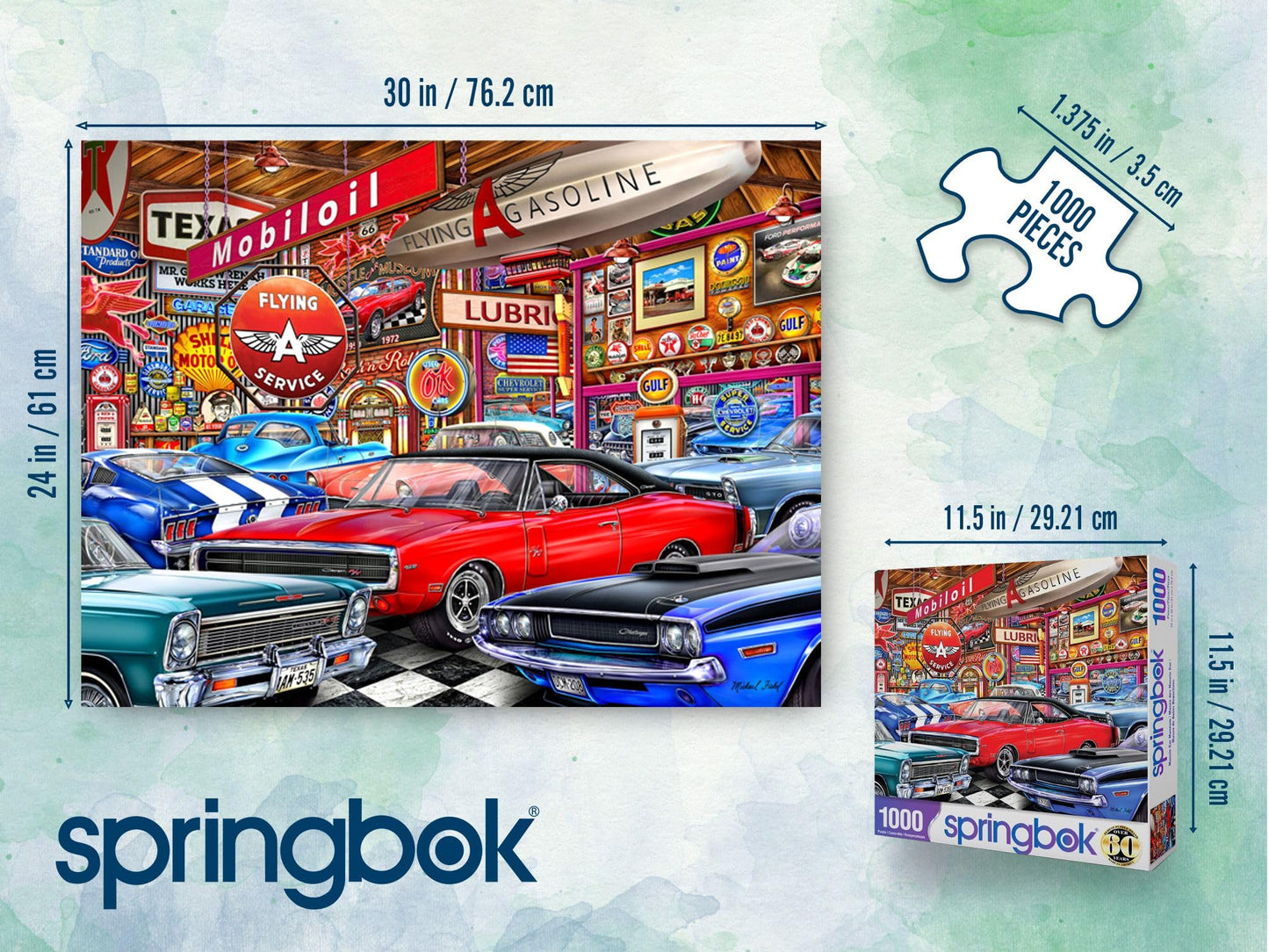 Springbok Muscle Car Museum 1000 Piece Jigsaw Puzzle for Adults