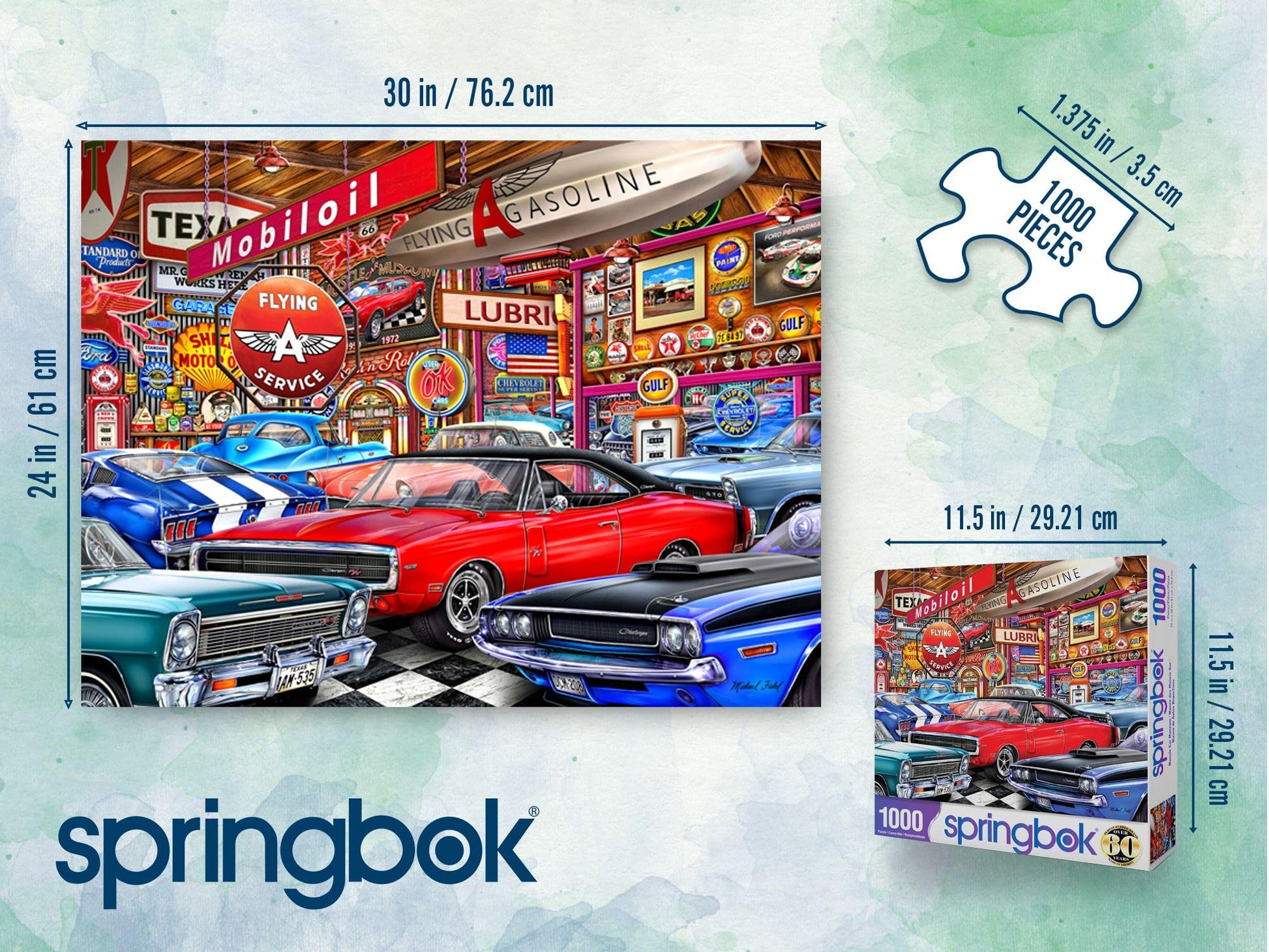 Springbok Muscle Car Museum 1000 Piece Jigsaw Puzzle for Adults
