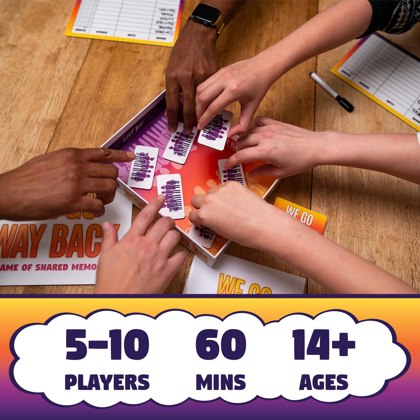 Lost Boy Entertainment We Go Way Back - Board Games for Adults - Family Games - Party Games - Game Night - Give Clues, Cues, and Codes - Best Friend