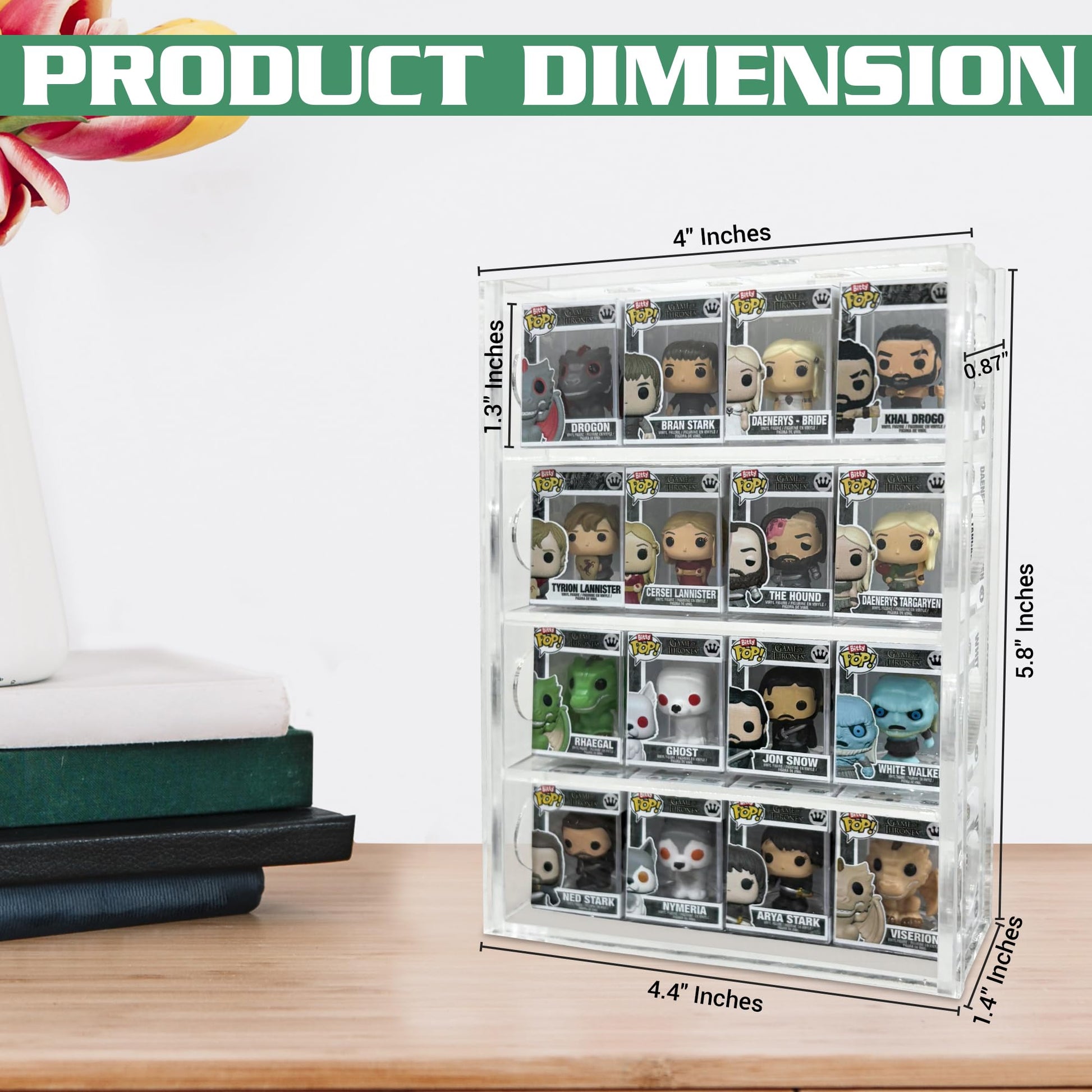 Acrylic Display Case Compatible with Funko Bitty Pop - Clear Tiered Stand for Mini Figures & Collectibles, Protective Display Box for Bittys &