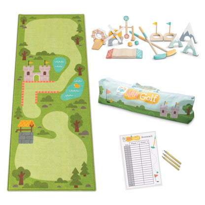 MindWare Oh So Fun! Mini Golf Set - Indoor & Outdoor Kids Golf Set with 7 Obstacles for Ever-Changing Golf for Kids Experience - Enhances Hand-Eye