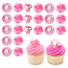 DecoPac Barbie Rings, 24 Barbie Silhouette Cupcake Decorations, Pink Glitter Cake Toppers For Birthday, Parties, Celebrations - 24 Pack