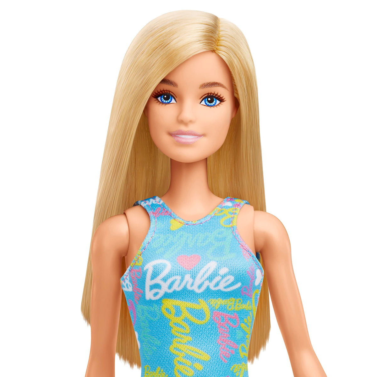 Barbie Blue Logo Print Dress Doll