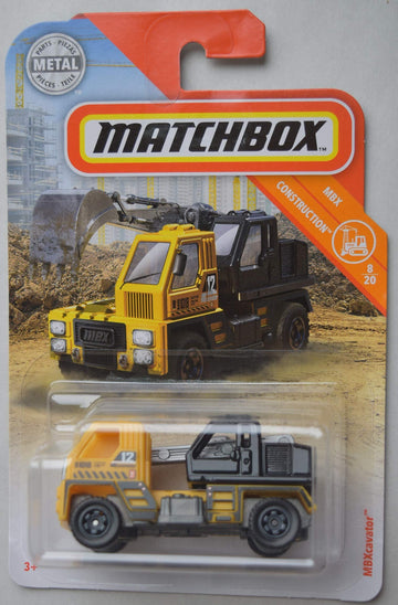 Matchbox Construction Series Yellow/Black MBXCAVATOR 8/20