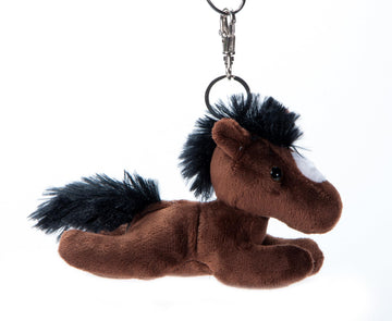 The Petting Zoo Horse Stuffed Animal Plushie, Gifts for Kids, Backpack Clips Animals, Brown Horse Plush Toy, 5 inches
