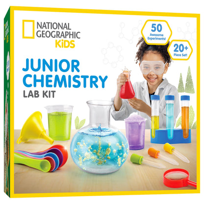 National Geographic Junior Chemistry Set with 50 Experiments for Kids