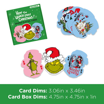 Aquarius Grinch Shaped Playing Cards - Grinch Themed Deck of Cards for Your Favorite Card Games - Officially Licensed Grinch Merchandise