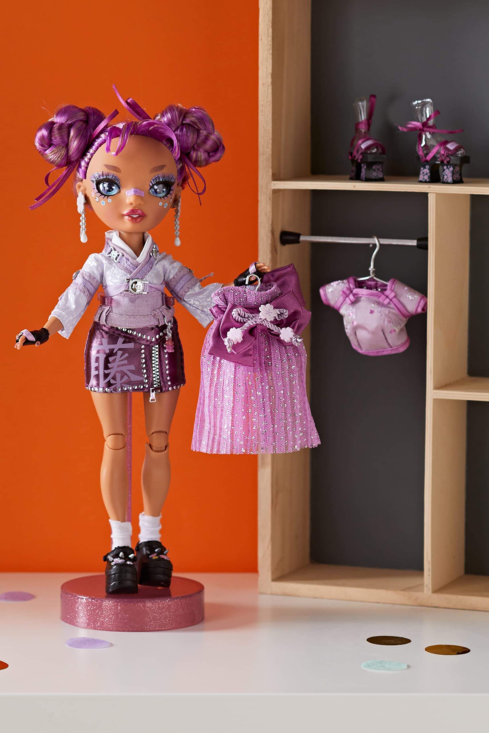 Rainbow High Lila Yamamoto- Mauve Purple Fashion Doll. 2 Designer Outfits to Mix & Match with Accessories, for Kids 6-12 Years Old and Collectors