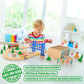 Wooden Train Set Deluxe 52 Pcs with Storage Gift Box Tunnel 9 Layouts Magnetic Trains STEM Montessori Toys Playset for Grandkids Toddler Boys Girls