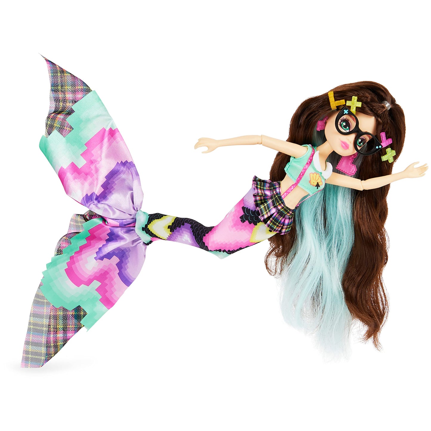MERMAID HIGH, Spring Break Raynea Mermaid Doll & Accessories with Removable Tail and Color Change Hair Streak, Kids Toys for Girls Ages 4 and up