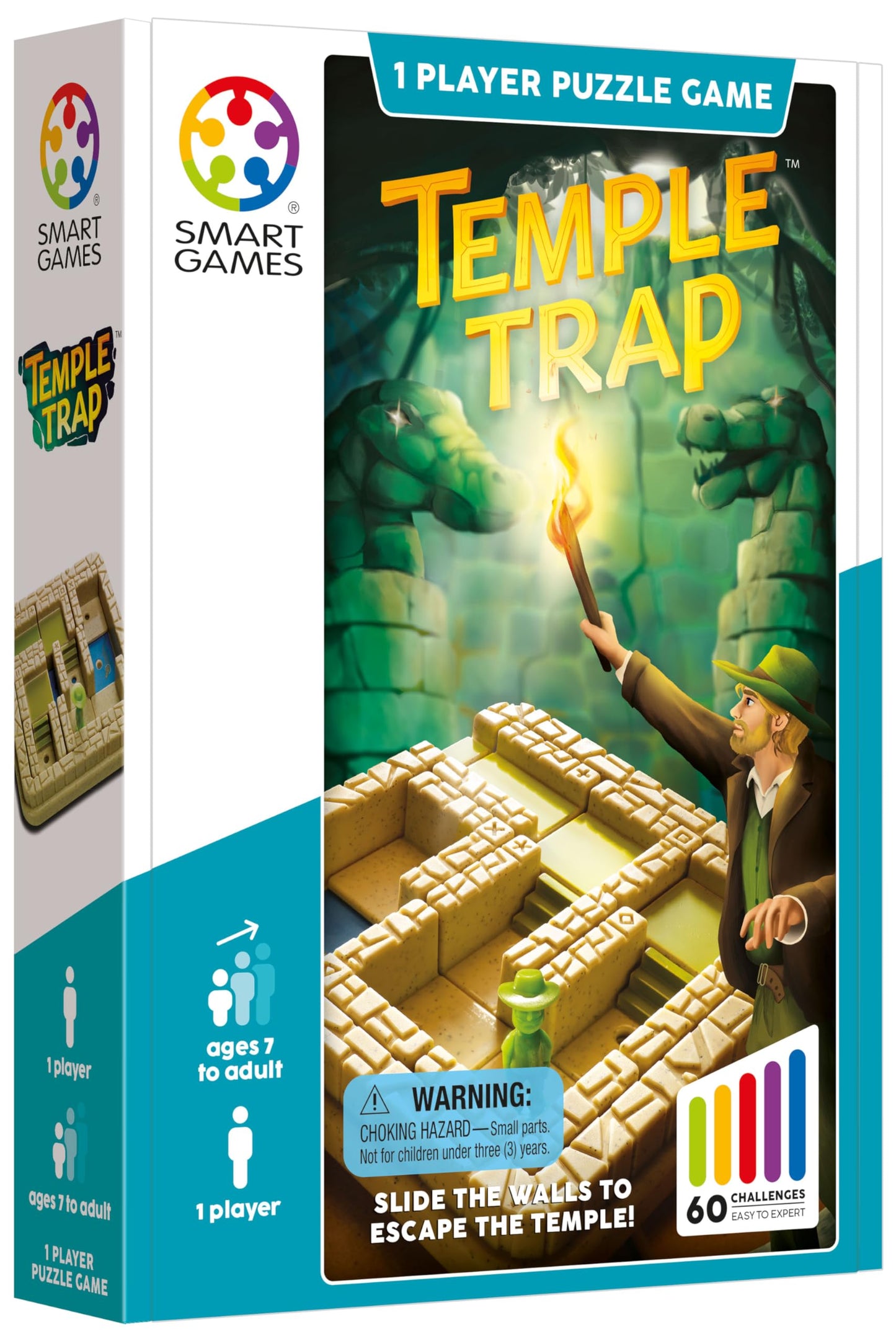 SmartGames Temple Trap Sliding Maze Logic Puzzle Game with 60 Challenges for Ages 7+