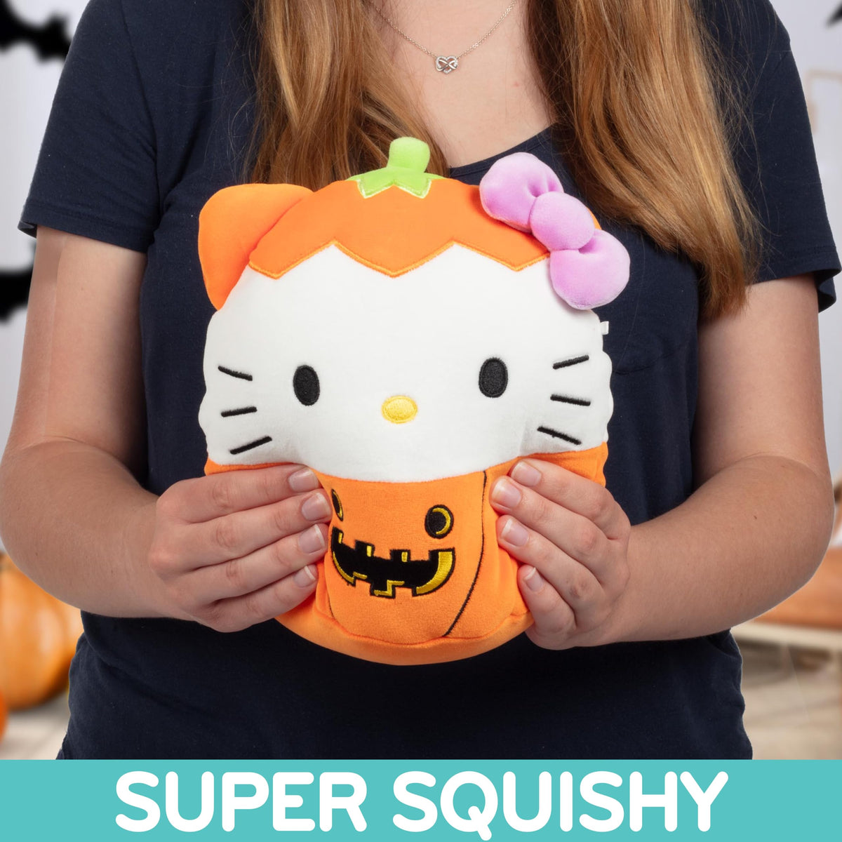 Squishmallows 8-Inch Halloween Hello Kitty Pumpkin Jazwares Plush