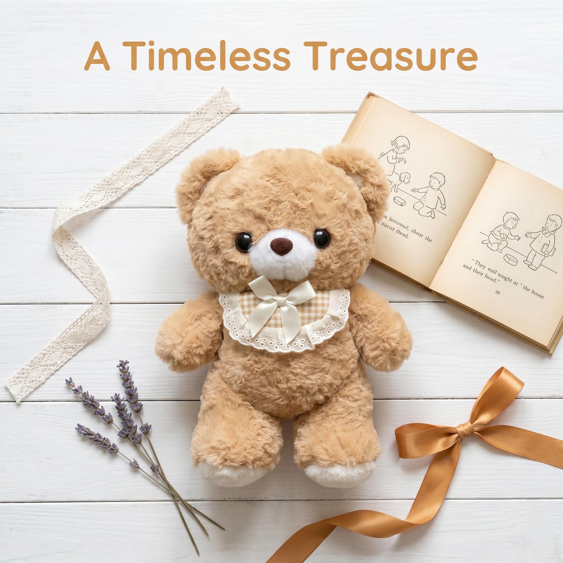 YUKOUQIAN Bear Stuffed Animal Cute Plush Doll Toy 8 inch for Girls Boys Christmas(Moka Bear)