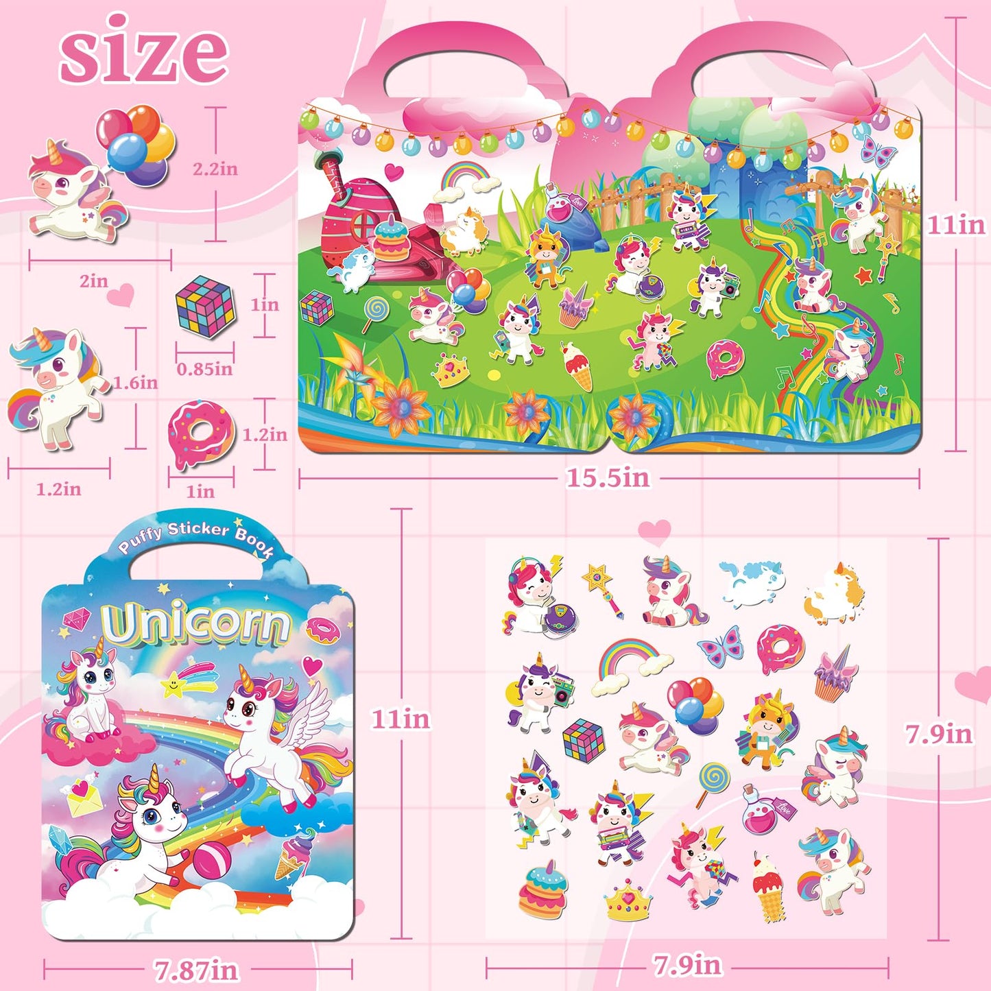 Kalysky 6 Sets Reusable Sticker Book for Toddlers 2-4 1-3