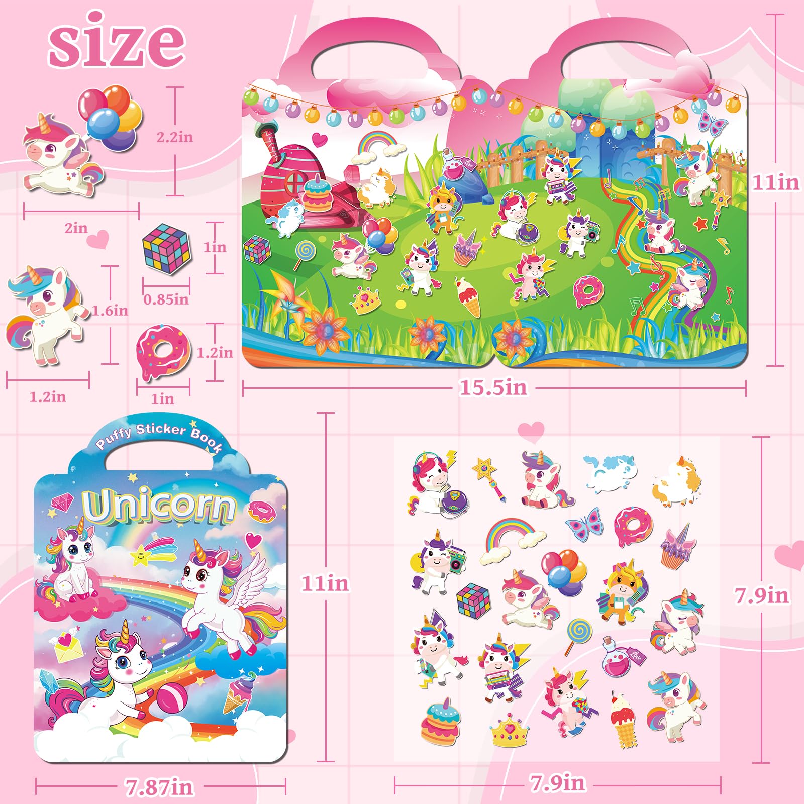 Kalysky 6 Sets Reusable Sticker Book for Toddlers 2-4 1-3