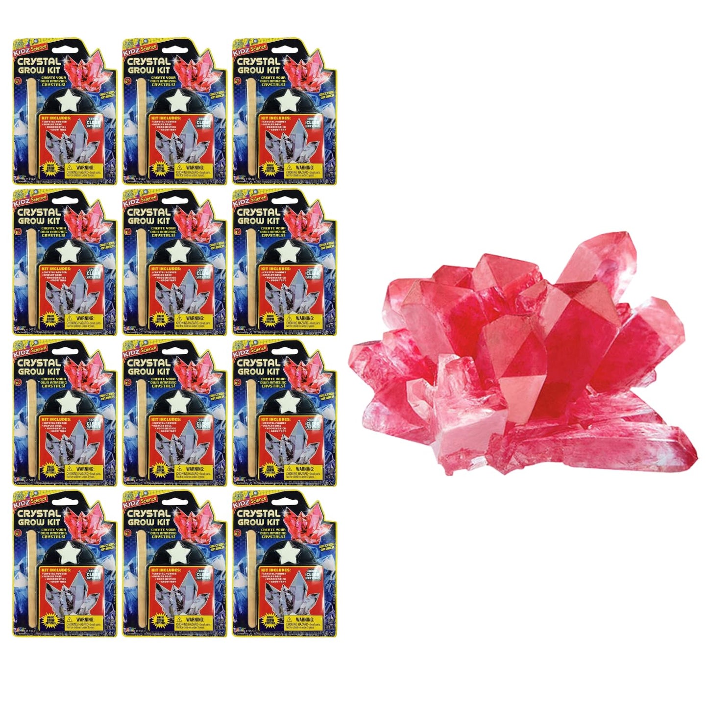 Kidz Science Crystal Grow Kit STEM Toy (12 Kits) 5423-12