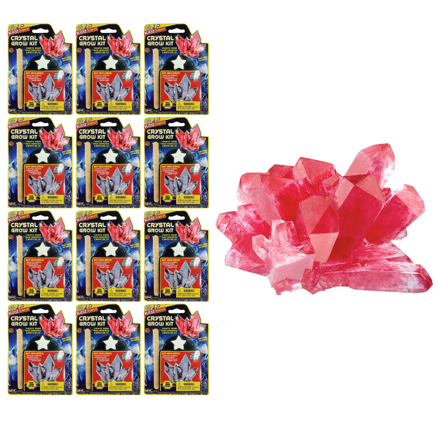 Kidz Science Crystal Grow Kit STEM Toy (12 Kits) 5423-12