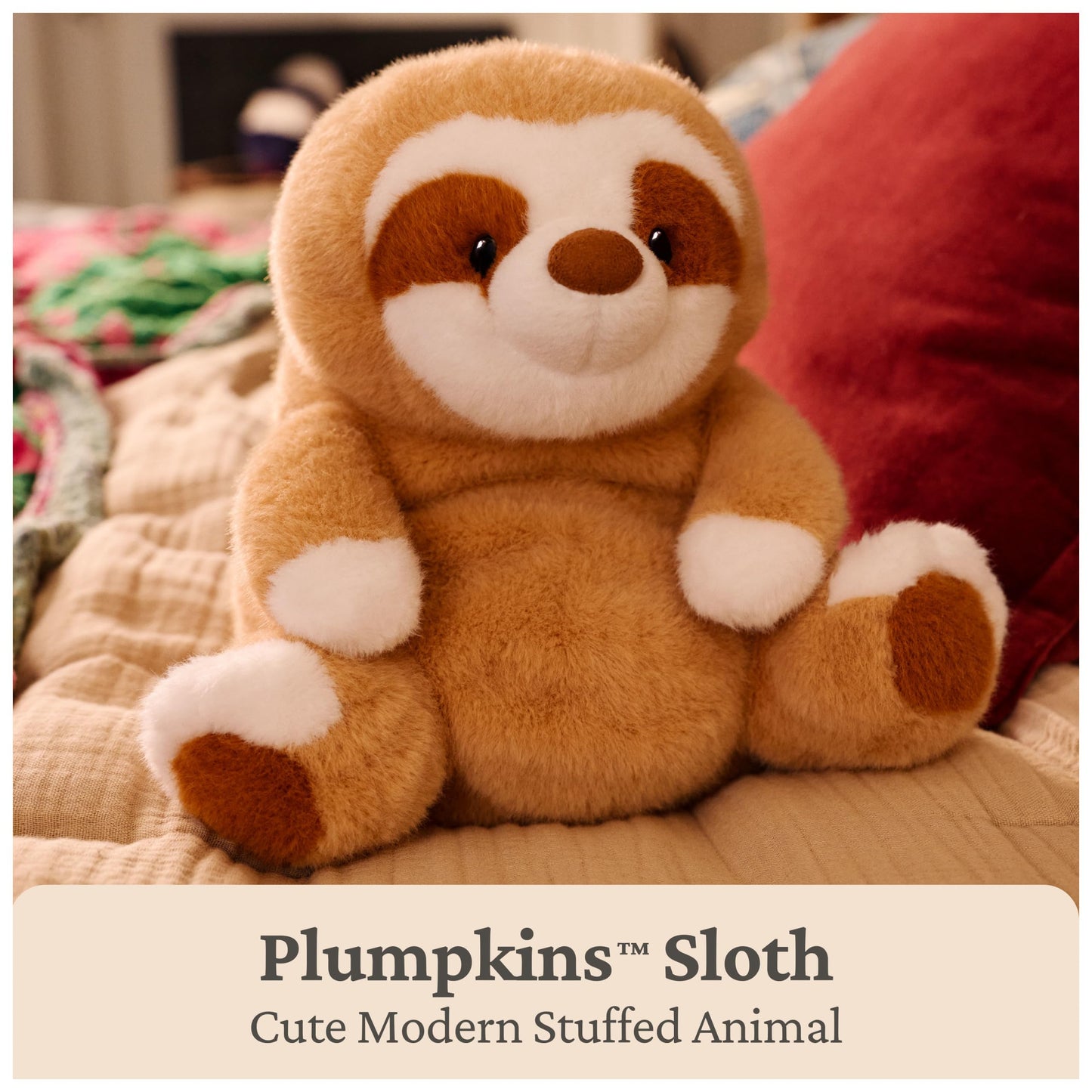 GUND Plumpkins Sloth 8-Inch Premium Weighted Bottom Stuffed Animal Plush