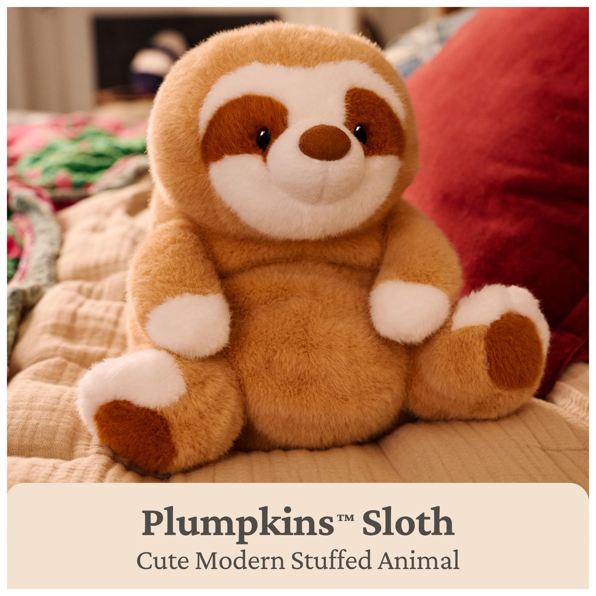 GUND Plumpkins Sloth 8-Inch Premium Weighted Bottom Stuffed Animal Plush