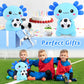 Achwishap Axolotl Plush with Soccer Ball, 14” Blue Axolotl Stuffed Animal Soft Soccer Stuffy Plush Toy, Cute Plushies Pillow Decor, Sports Birthday