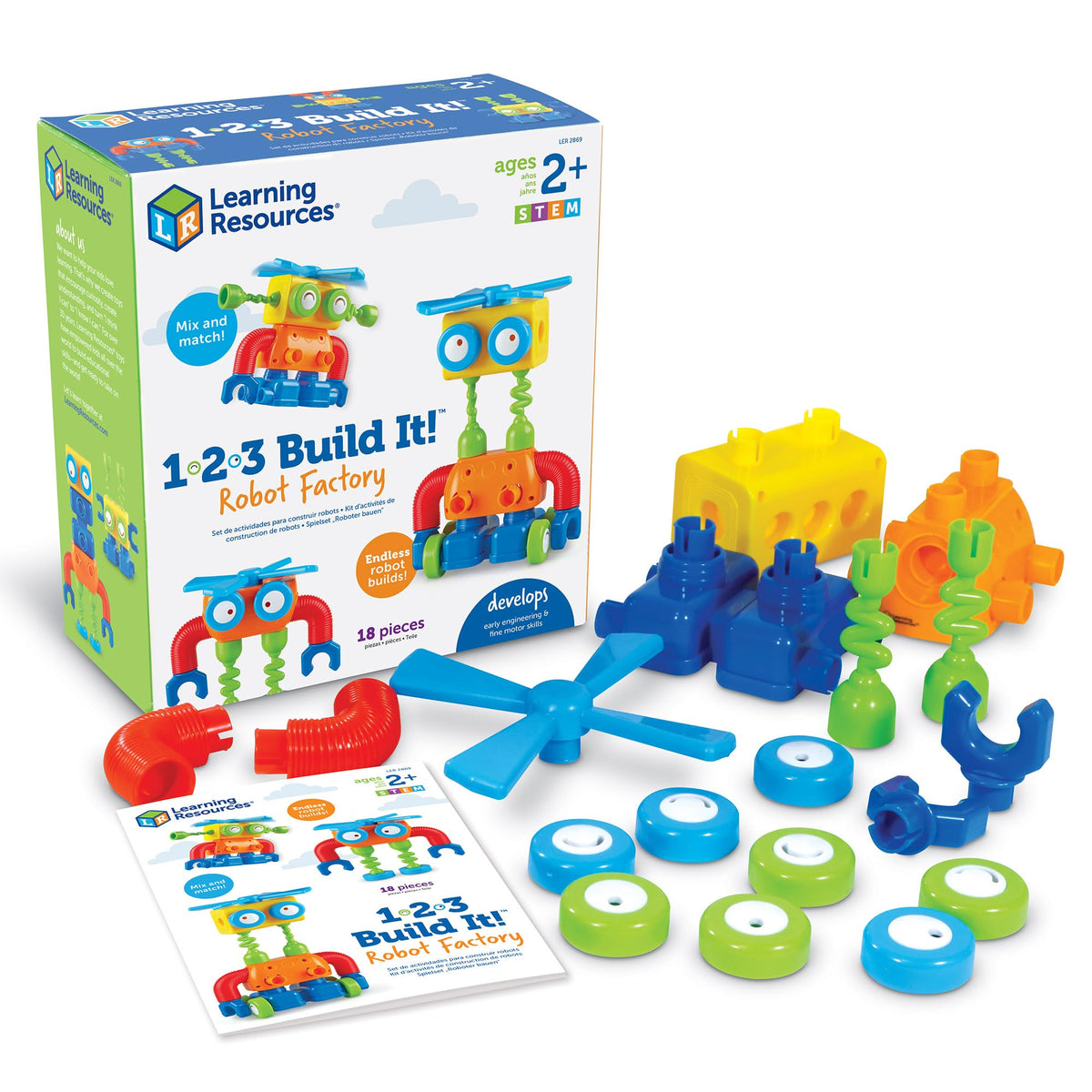 Learning Resources 1-2-3 Build It Robot Factory
