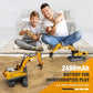 KIDMARKT Remote Control Excavator Toy for Boys | 11-Channel Metal Construction Truck with Lights, 2×1200mAh Batteries, 120-Min Playtime | RC Excavator